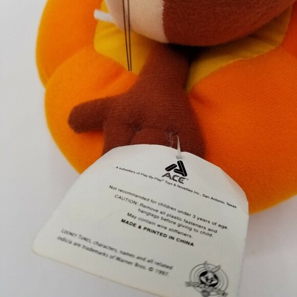 Vintage ACE Taz Tasmanian Devil Halloween Pumpkin Plush Stuffed Animal Toy Loony - Picture 6 of 9